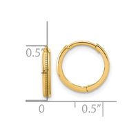 Load image into Gallery viewer, 10K Polished and Textured Huggie Hoop Earrings
