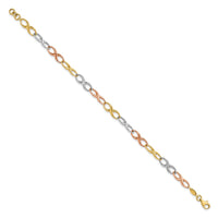 Load image into Gallery viewer, 10K Tri-color Infinity Symbol Link Bracelet
