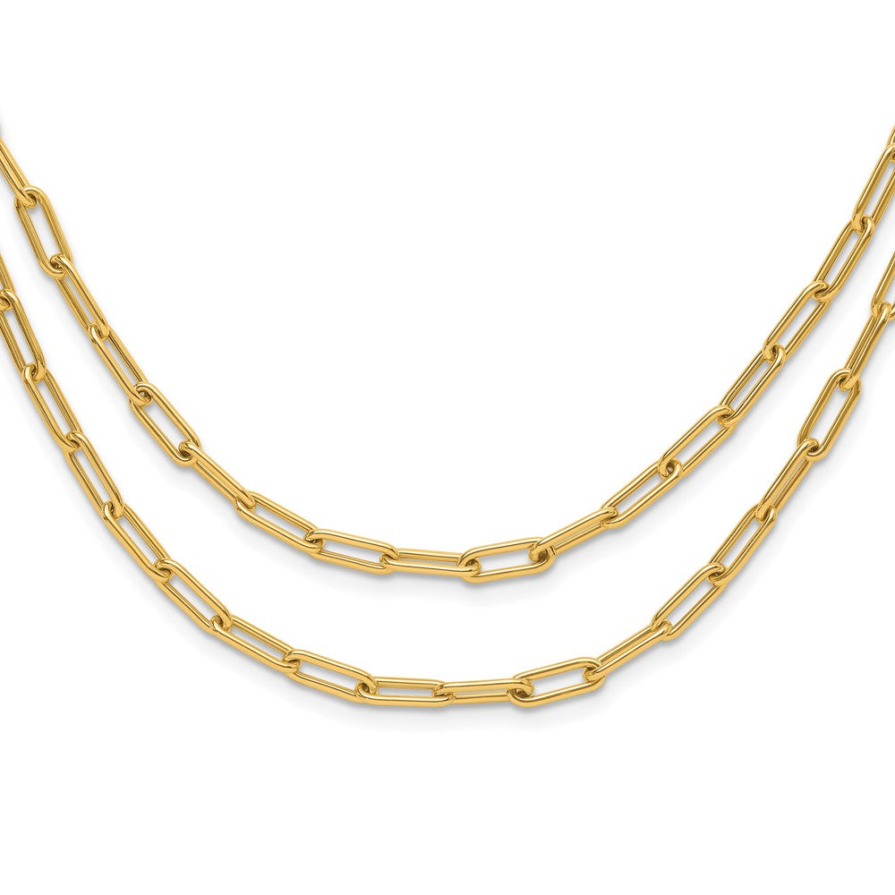 10k Polished Double-layer Link Necklace