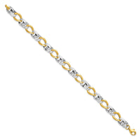 Load image into Gallery viewer, 10K Two-tone Polished and D/C Link Bracelet
