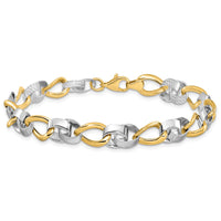 Load image into Gallery viewer, 10K Two-tone Polished and D/C Link Bracelet
