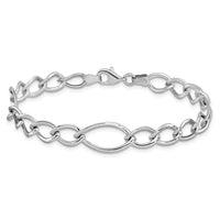 Load image into Gallery viewer, 10K White Gold Polished Link Bracelet
