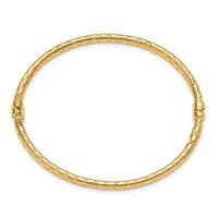 Load image into Gallery viewer, 10K Polished and Textured Hinged Bangle
