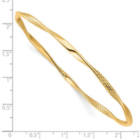 Load image into Gallery viewer, 10K Polished Textured Twisted Slip-on Bangle
