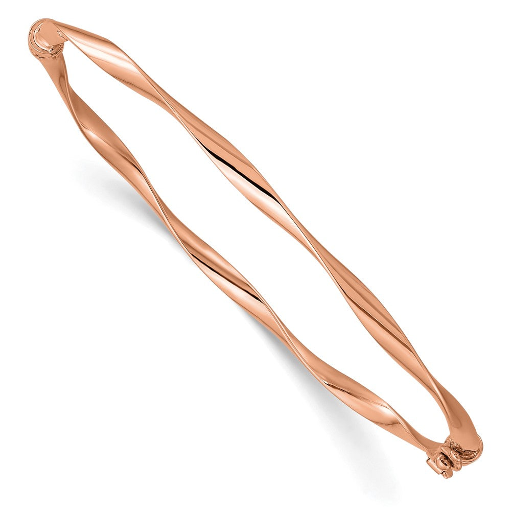 10K Rose Gold Polished Hinged Bangle
