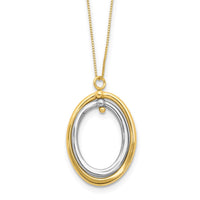 Load image into Gallery viewer, 10K Two-tone Polished Oval Necklace
