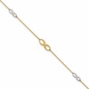 10K Two-tone Infinity 4-Station 9 inch Plus 1 inch Extender - Total 10 inch Anklet