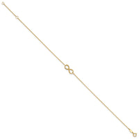 Load image into Gallery viewer, 10K Polished Infinity with 1in ext. Anklet

