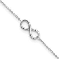 Load image into Gallery viewer, 10K White Gold Polished Infinity with 1in ext. Bracelet

