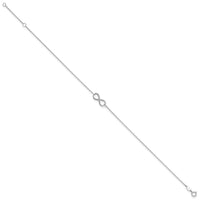 Load image into Gallery viewer, 10K White Gold Polished Infinity with 1in ext. Anklet
