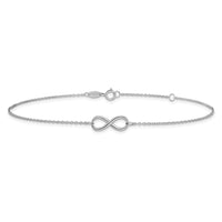 Load image into Gallery viewer, 10K White Gold Polished Infinity with 1in ext. Anklet
