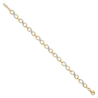 Load image into Gallery viewer, 10K w/Rhodium D/C Infinity Fancy Bracelet
