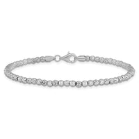 Load image into Gallery viewer, 10K White Gold Polished D/C Beaded Bracelet
