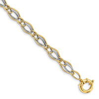 Load image into Gallery viewer, 10K Yellow w/Rhodium-plated Polished Bracelet
