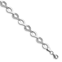 Load image into Gallery viewer, 10K White Gold Polished D/C Fancy Link Bracelet
