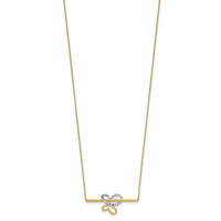 Load image into Gallery viewer, 10K Rhodium-plated Polished D/C Butterfly Bar Necklace
