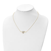 Load image into Gallery viewer, 10K Rhodium-plated Polished D/C Butterfly Bar Necklace
