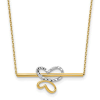 Load image into Gallery viewer, 10K Rhodium-plated Polished D/C Butterfly Bar Necklace
