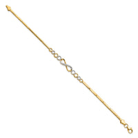 Load image into Gallery viewer, 10k Rhodium-plated Polished/Diamond-cut Infinity Bracelet
