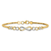 Load image into Gallery viewer, 10k Rhodium-plated Polished/Diamond-cut Infinity Bracelet
