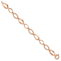 Load image into Gallery viewer, 10k Rose Gold Polished and Textured Link Bracelet

