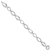 Load image into Gallery viewer, 10k White Gold Polished and Textured Link Bracelet
