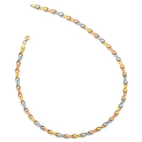 Load image into Gallery viewer, 10k Tri-color Polished and Brushed D/C Necklace
