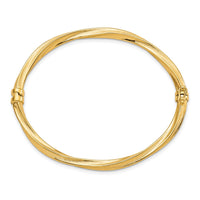 Load image into Gallery viewer, 10k Polished and Brushed Hinged Bangle

