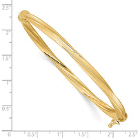 Load image into Gallery viewer, 10k Polished and Brushed Hinged Bangle
