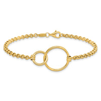 Load image into Gallery viewer, 10k Polished interlocking Circles Link Bracelet
