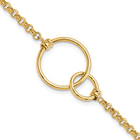 Load image into Gallery viewer, 10k Polished interlocking Circles Link Bracelet
