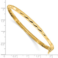 Load image into Gallery viewer, 10K Polished Twisted Hinged Bangle

