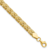 Load image into Gallery viewer, 10K Polished Fancy Mermaid Pattern w/1in ext. Bracelet
