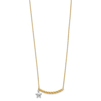 Load image into Gallery viewer, 10K Two-tone Polished Bar with Star Necklace
