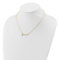 Load image into Gallery viewer, 10K Two-tone Polished Bar with Star Necklace
