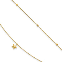 Load image into Gallery viewer, 10K Polished 2-Strand Star 9in Plus 2in ext. Anklet
