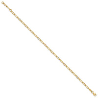 Load image into Gallery viewer, 10K Tri-color Polished and Diamond-cut 10in Anklet
