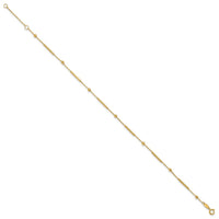 Load image into Gallery viewer, 10K Polished and Diamond-cut bar 9in Plus 1in ext. Anklet
