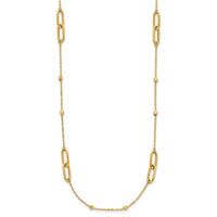 Load image into Gallery viewer, 10K Polished and Dia-cut Fancy Link w/Beads w/2in ext. Necklace
