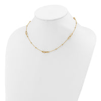 Load image into Gallery viewer, 10K Polished and Dia-cut Fancy Link w/Beads w/2in ext. Necklace
