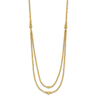 Load image into Gallery viewer, 10K Polished and Diamond-cut beads 2-Strand Necklace
