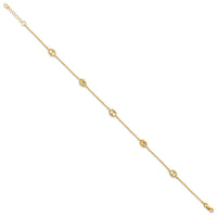 Load image into Gallery viewer, 10K Polished and Textured Fancy 10in Plus 1in ext. Anklet
