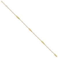Load image into Gallery viewer, 10K Polished Fancy 10in Plus 1in ext. Anklet
