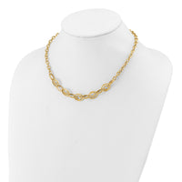 Load image into Gallery viewer, 10K Polished and Textured Fancy Link Necklace
