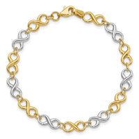Load image into Gallery viewer, 10K Two-tone Polished Infinity Bracelet
