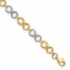 10K Two-tone Polished Infinity Bracelet