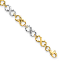 Load image into Gallery viewer, 10K Two-tone Polished Infinity Bracelet
