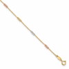 10K Tri-color Beads 9 inch Plus 1inch Extender - Total 10 inch Anklet