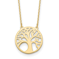Load image into Gallery viewer, 10K Polished Tree of Life Necklace
