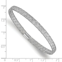 Load image into Gallery viewer, 10K w/White RH-plating Fancy Stretch Bangle Bracelet
